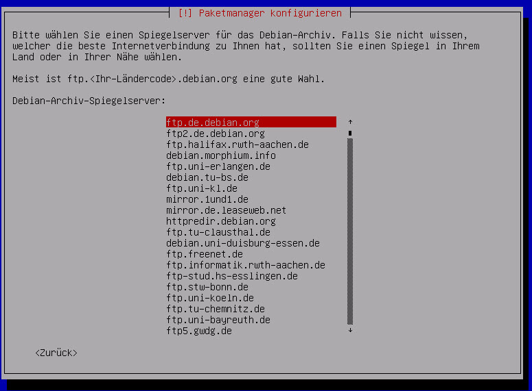 Debian Server Archiv Spiegelserver ftp